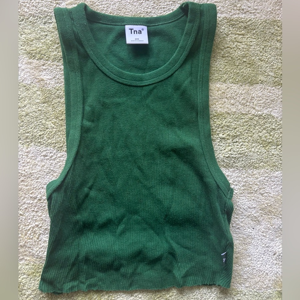 TNA Forest Green Ribbed Tank Top